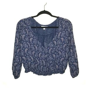 AEO Paisley Crop Blouse